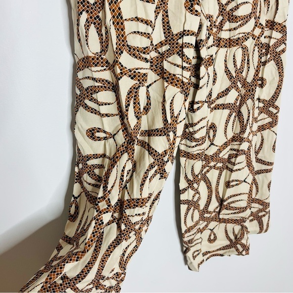 Richard Allen x H&M Pattern Long Line Elastic Waist Flowy Crop Pants Size 4 - Picture 3 of 6
